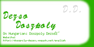 dezso doszpoly business card